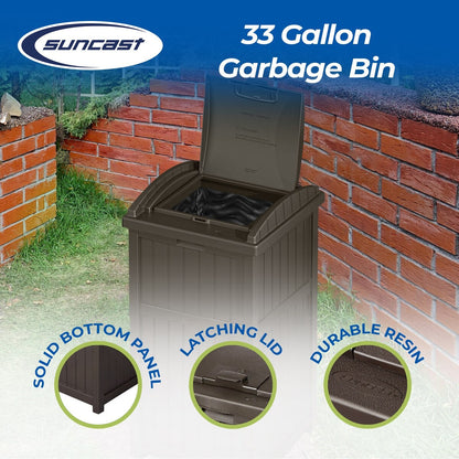 Suncast 30 Gallon Hideaway Trash, bidoni per rifiuti per esterni e cyberspazio