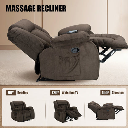 Poltrona reclinabile riscaldabile e massaggiante di dimensioni standard super confortevole