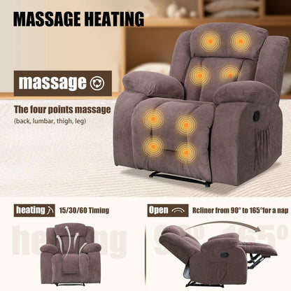 Poltrona reclinabile riscaldabile e massaggiante di dimensioni standard super confortevole