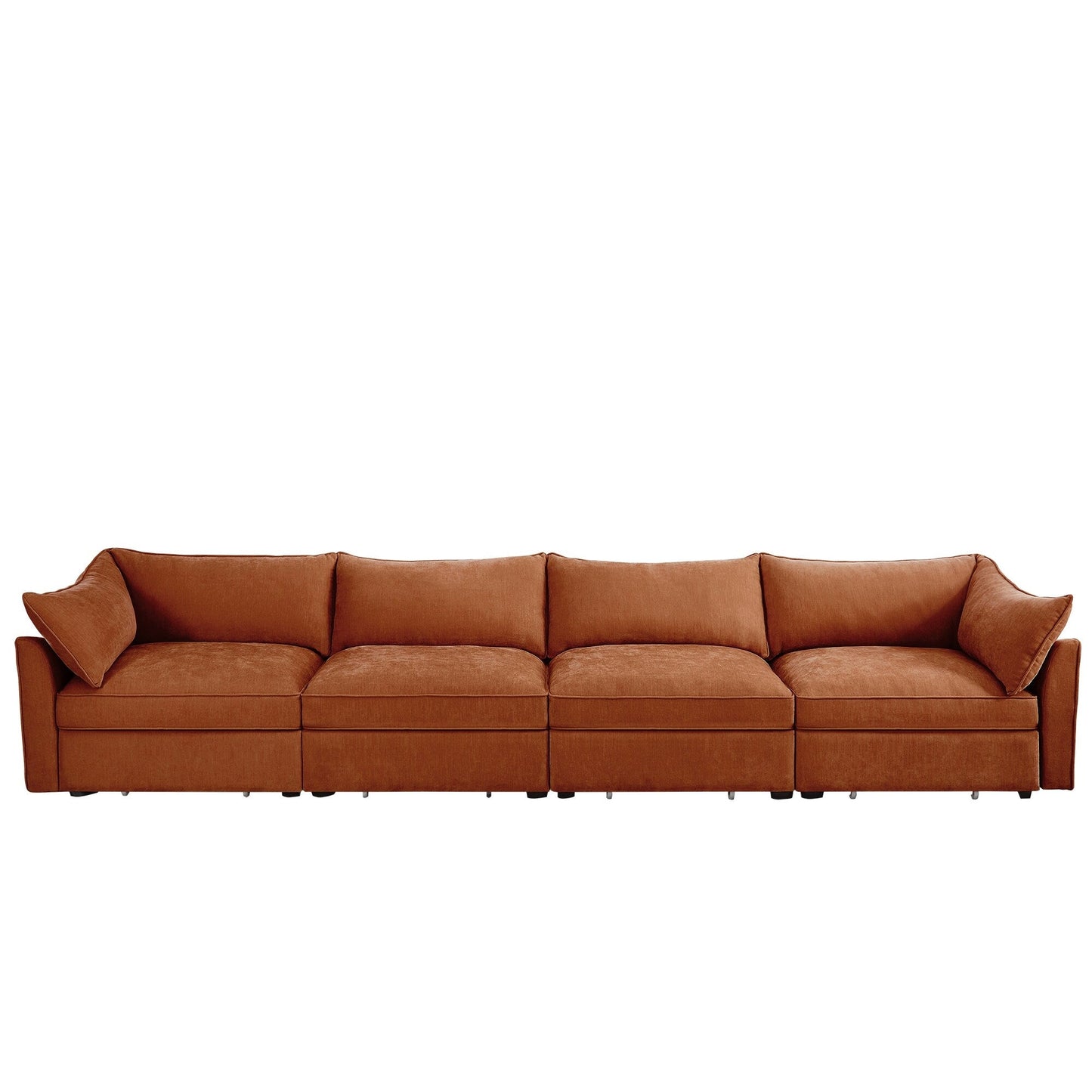 Divano a 4 posti super grande, largo e profondo, con cassetto estraibile sotto ogni seduta