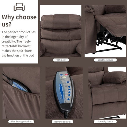 Poltrona reclinabile manuale super morbida, riscaldata e massaggiante