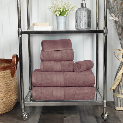 Set di asciugamani di qualità superiore in cotone pettinato a fibra lunga, 6 pezzi