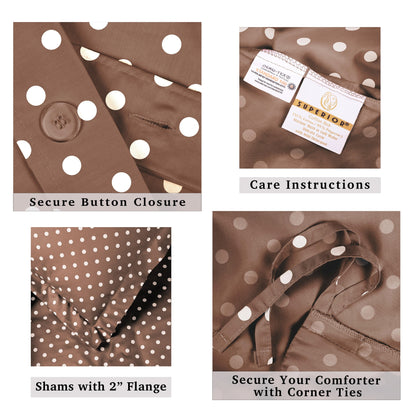 Set copripiumino in misto cotone a pois 600 fili Superior Thread Count