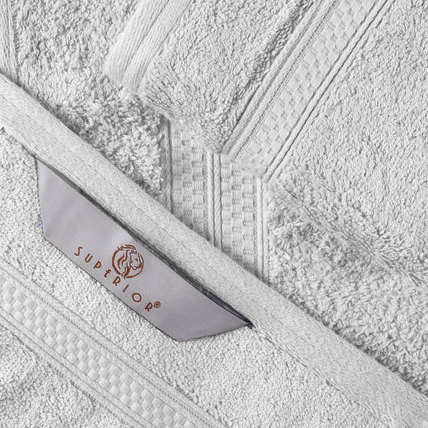 Set di asciugamani da bagno di qualità superiore, 8 pezzi, in rayon di bambù e cotone