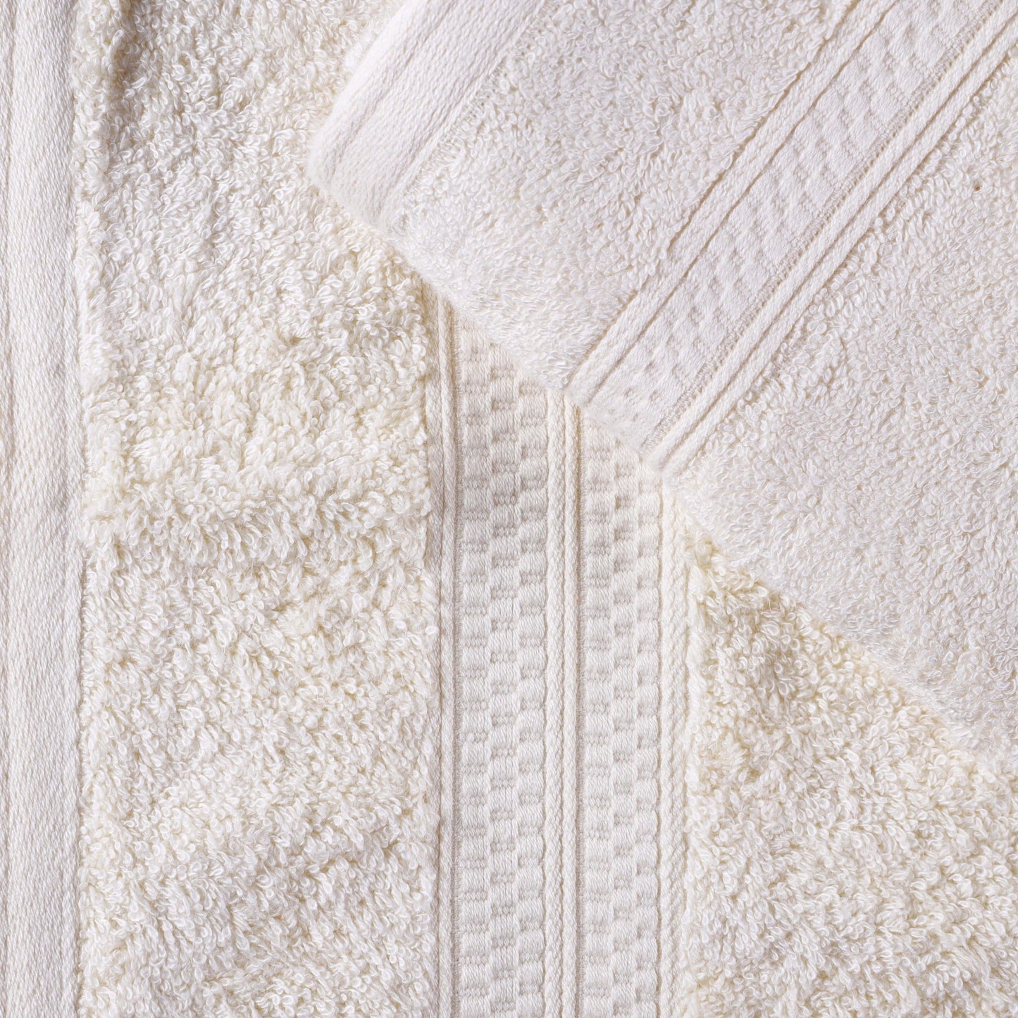 Set di asciugamani da bagno di qualità superiore, 8 pezzi, in rayon di bambù e cotone