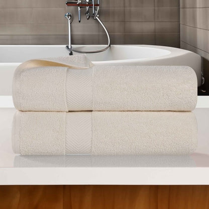 Asciugamano da bagno in cotone assorbente Zero Twist di qualità superiore (set da 2)
