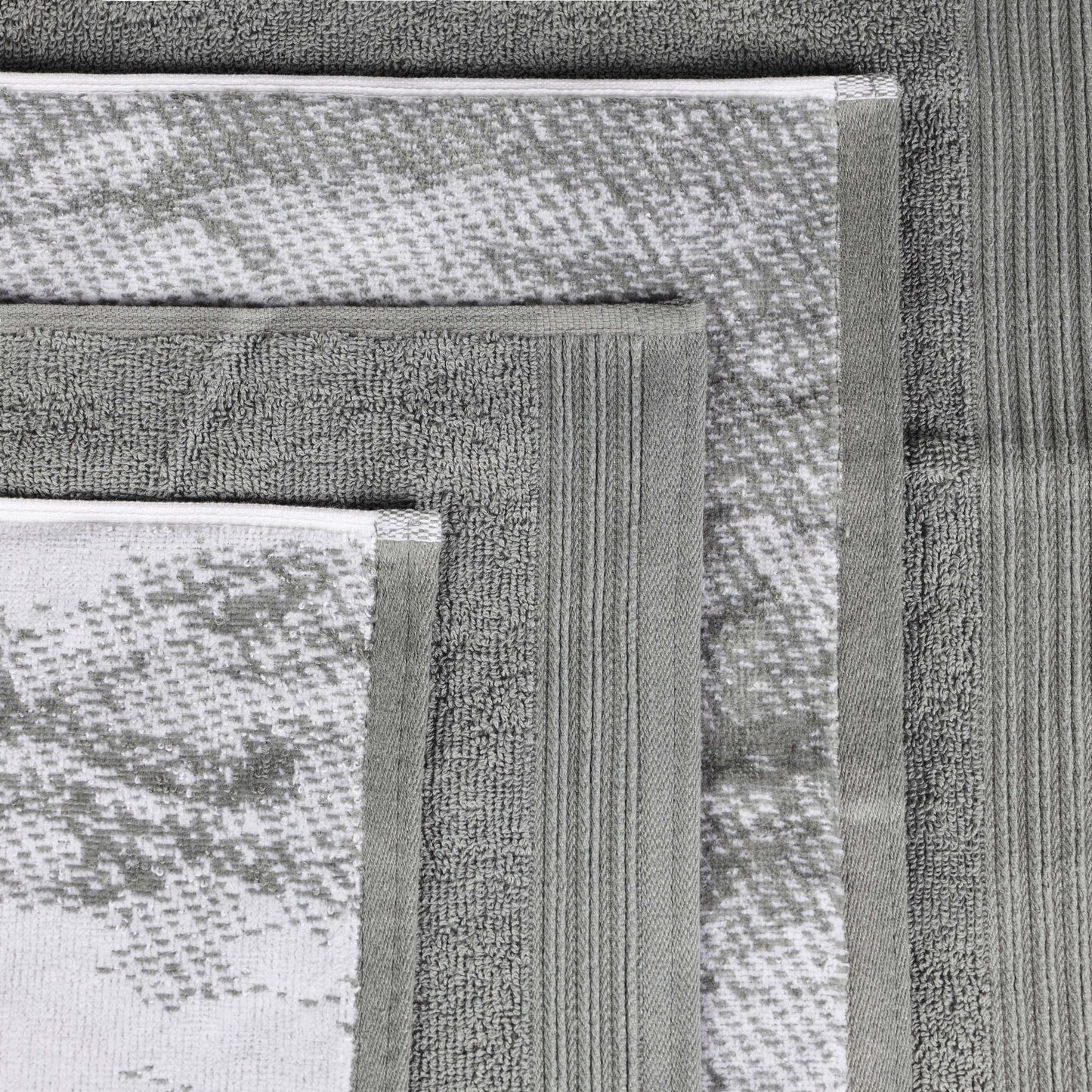 Set di 10 asciugamani in cotone ad asciugatura rapida, tinta unita e marmorizzati