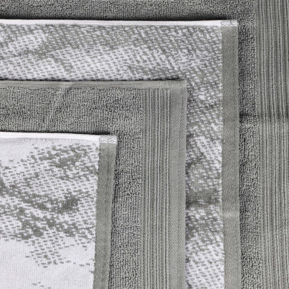 Set di 10 asciugamani in cotone ad asciugatura rapida, tinta unita e marmorizzati