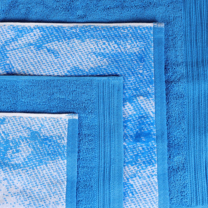 Set di 10 asciugamani in cotone ad asciugatura rapida, tinta unita e marmorizzati