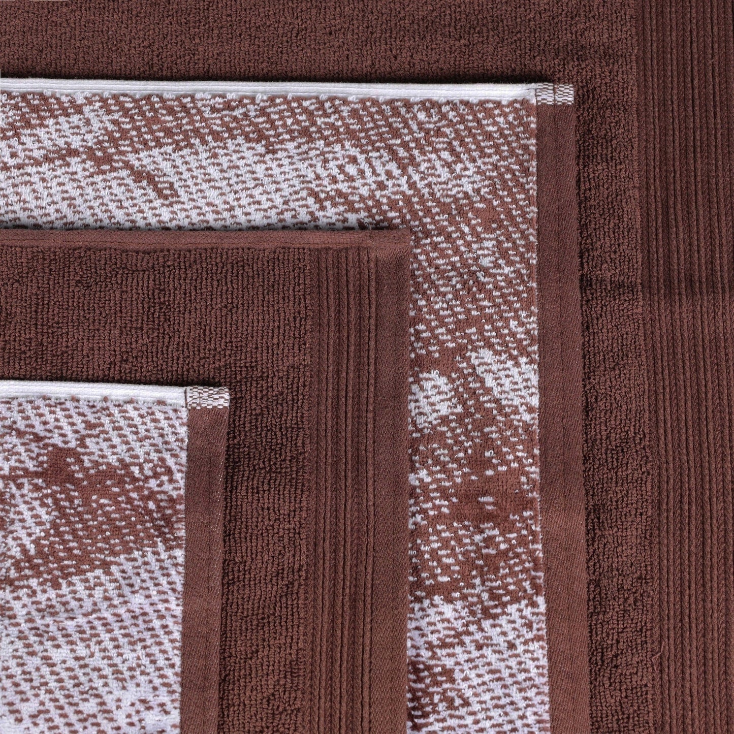 Set di 10 asciugamani in cotone ad asciugatura rapida, tinta unita e marmorizzati