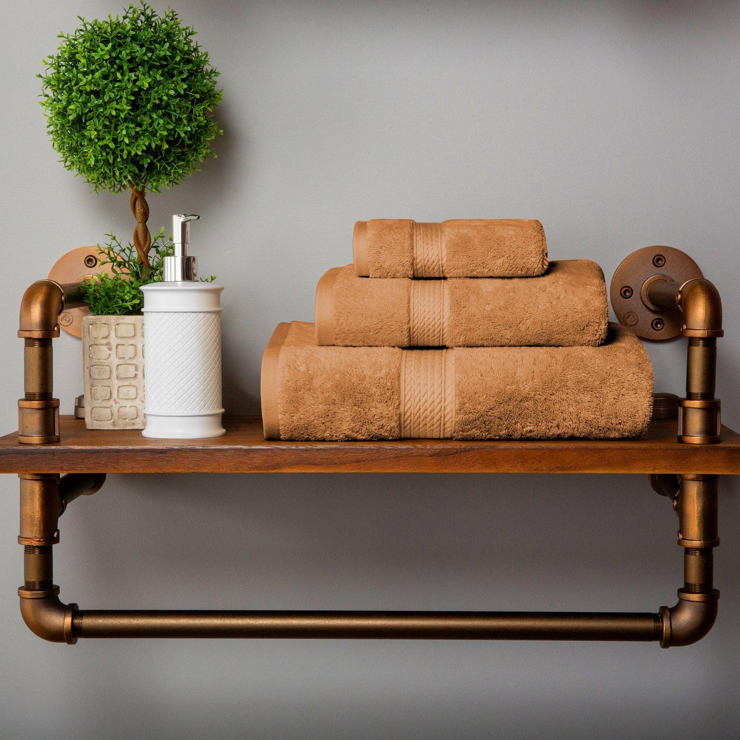 Set di asciugamani da 3 pezzi in cotone egiziano di qualità superiore, pesante e pesante