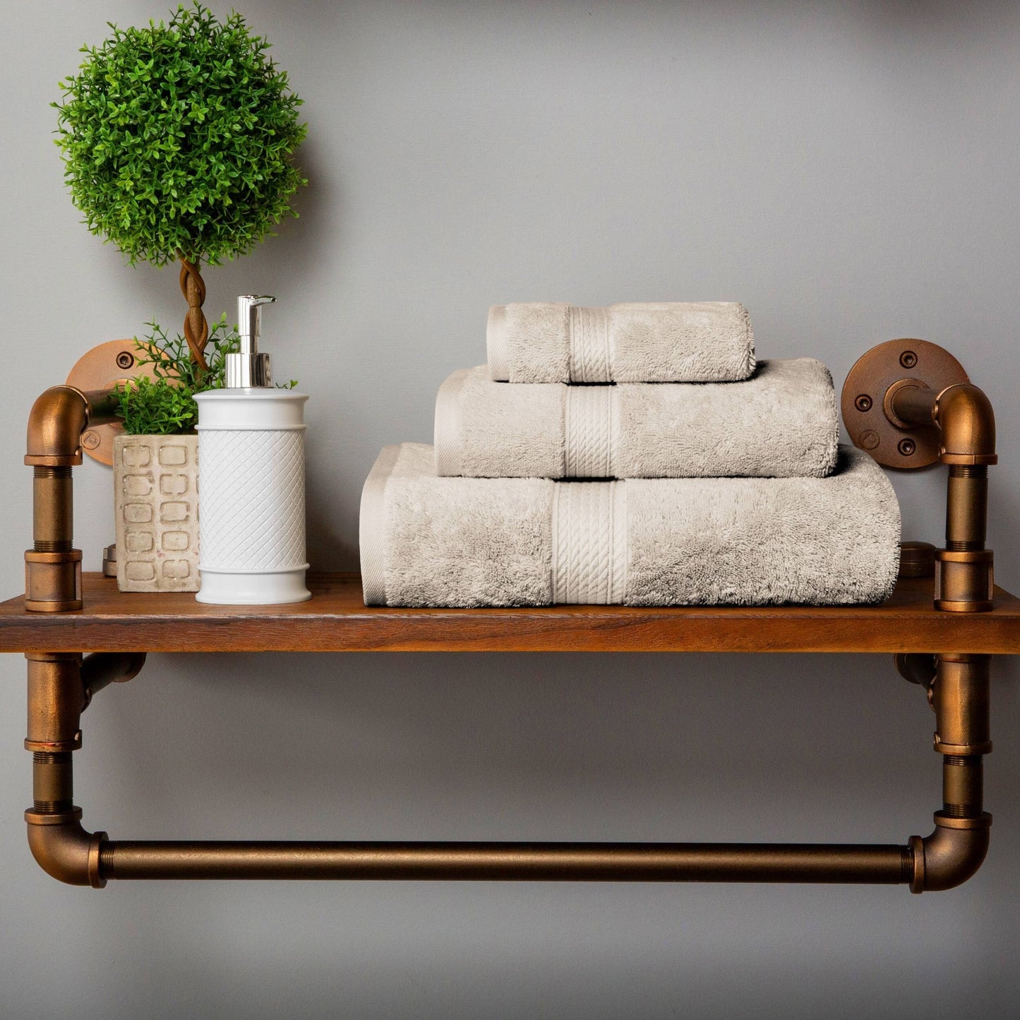 Set di asciugamani da 3 pezzi in cotone egiziano di qualità superiore, pesante e pesante