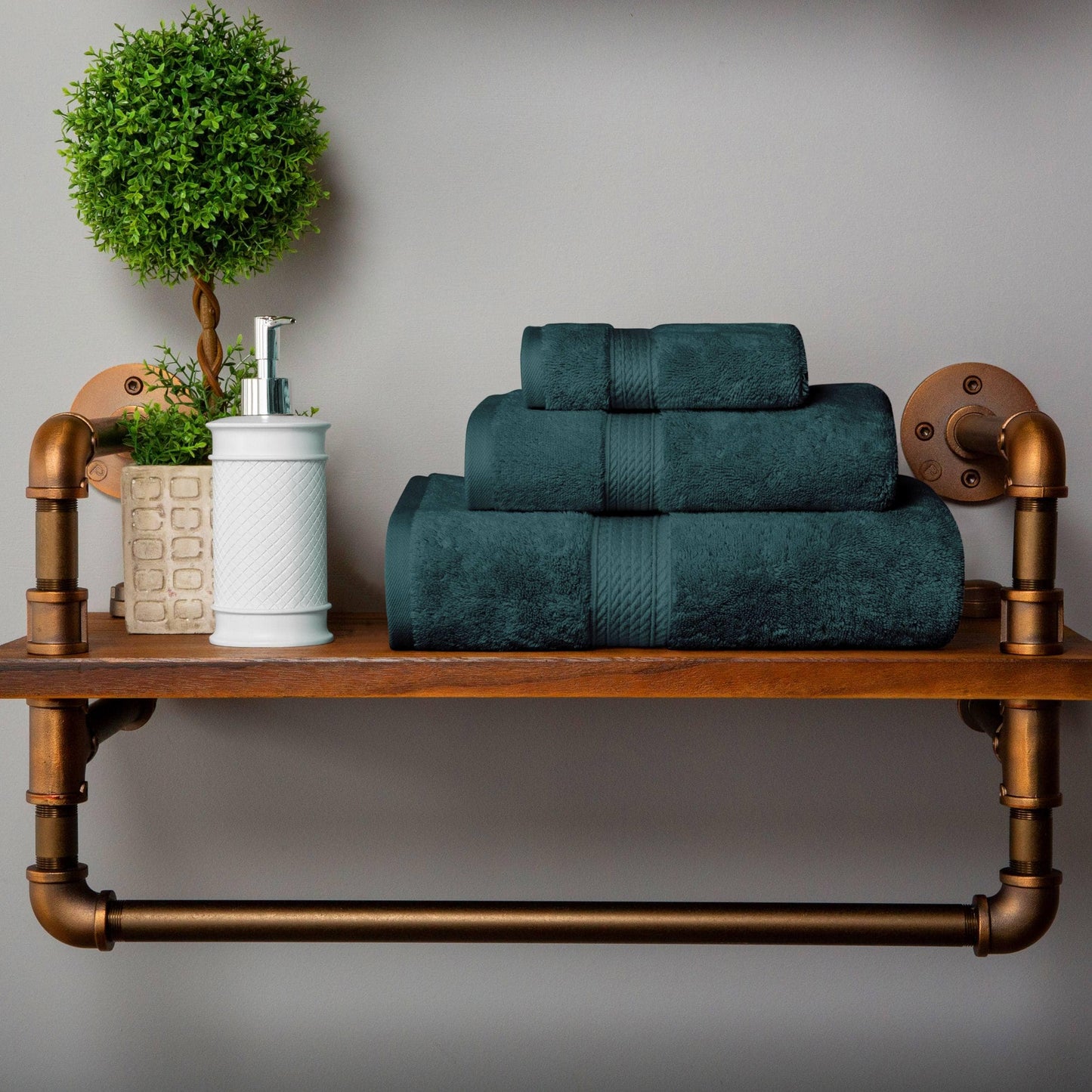 Set di asciugamani da 3 pezzi in cotone egiziano di qualità superiore, pesante e pesante