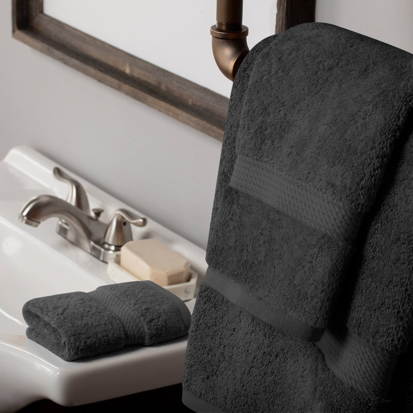 Set di asciugamani da 3 pezzi in cotone egiziano di qualità superiore, pesante e pesante