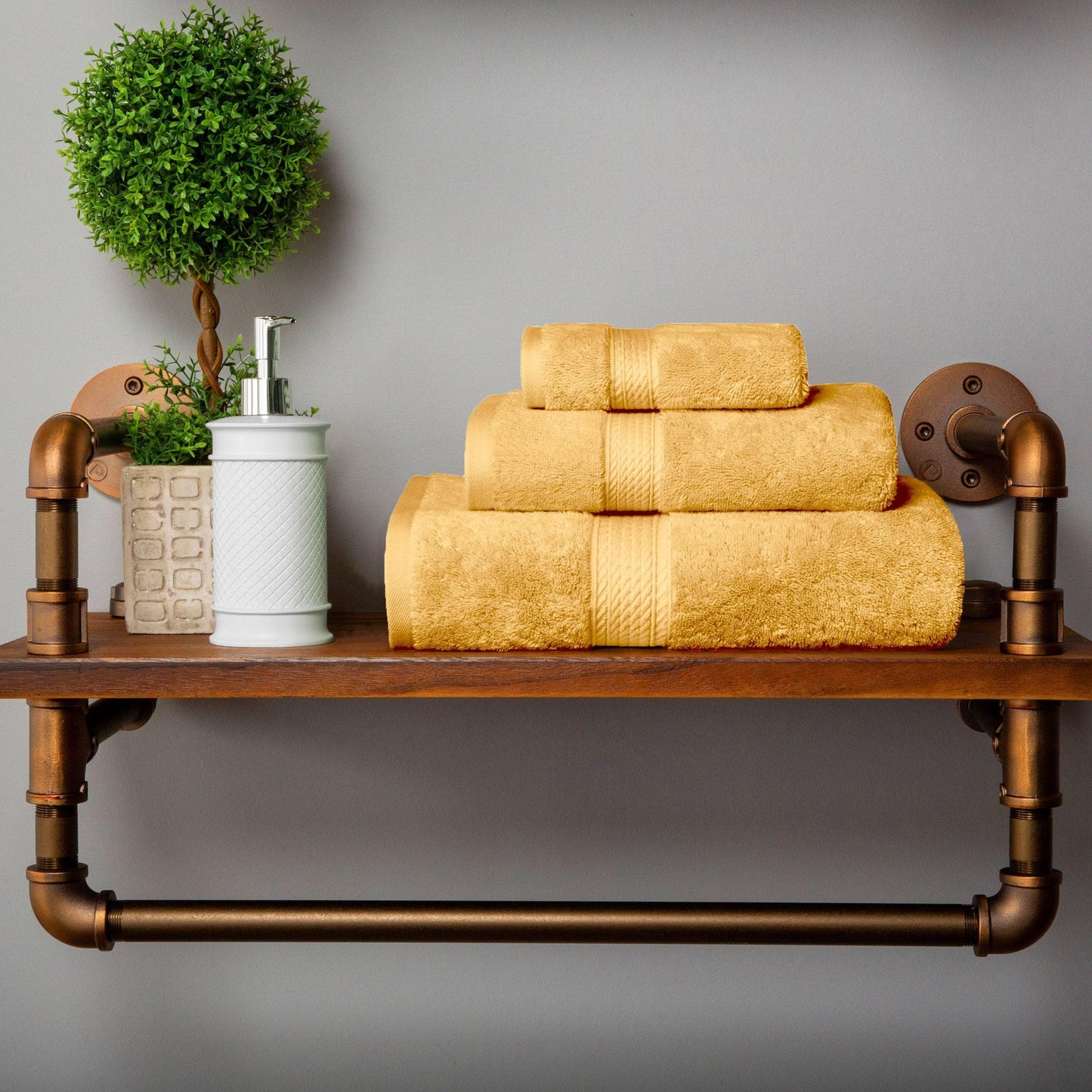 Set di asciugamani da 3 pezzi in cotone egiziano di qualità superiore, pesante e pesante