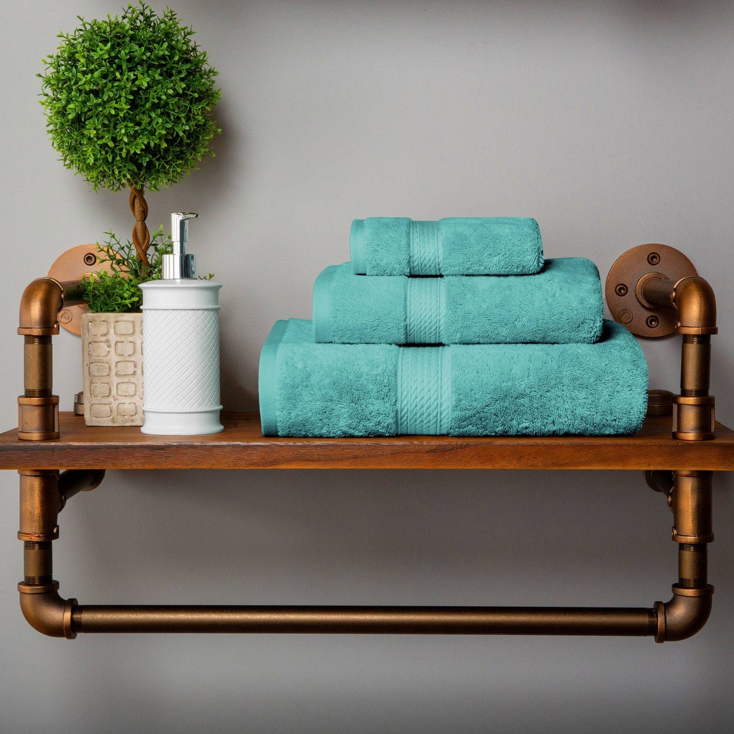 Set di asciugamani da 3 pezzi in cotone egiziano di qualità superiore, pesante e pesante