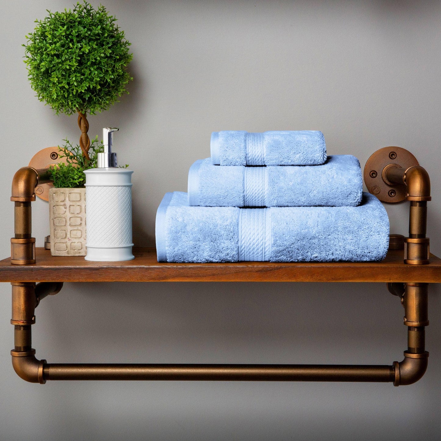 Set di asciugamani da 3 pezzi in cotone egiziano di qualità superiore, pesante e pesante