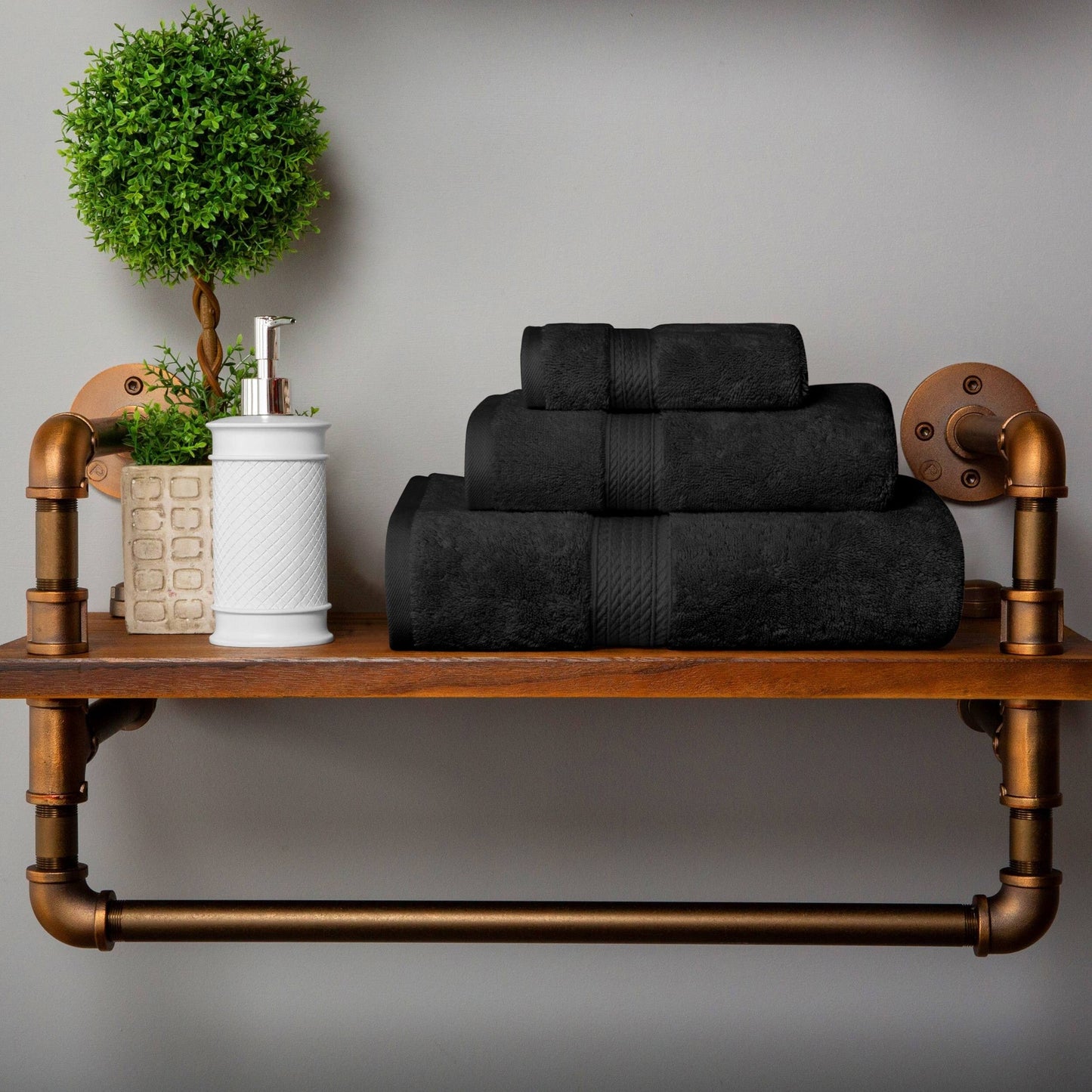 Set di asciugamani da 3 pezzi in cotone egiziano di qualità superiore, pesante e pesante