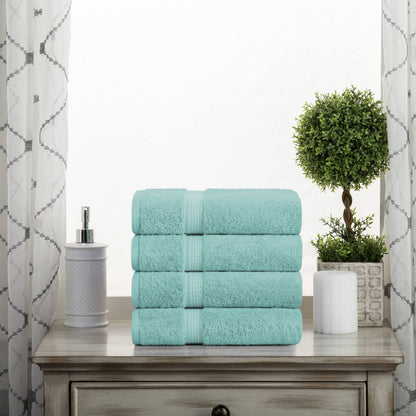 Set di 4 asciugamani in cotone egiziano di qualità superiore, di alta qualità e di grande spessore