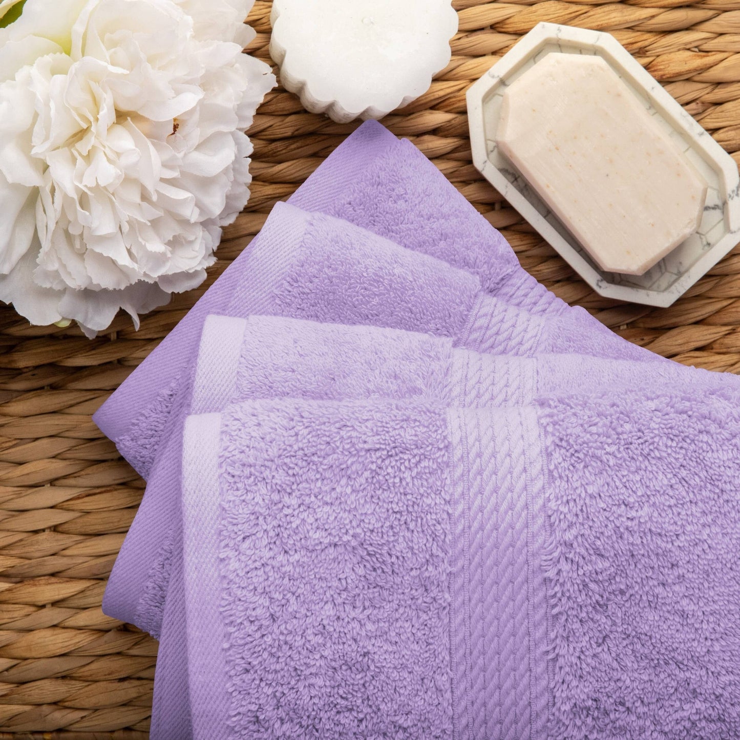 Set di 4 asciugamani in cotone egiziano di qualità superiore, di alta qualità e di grande spessore