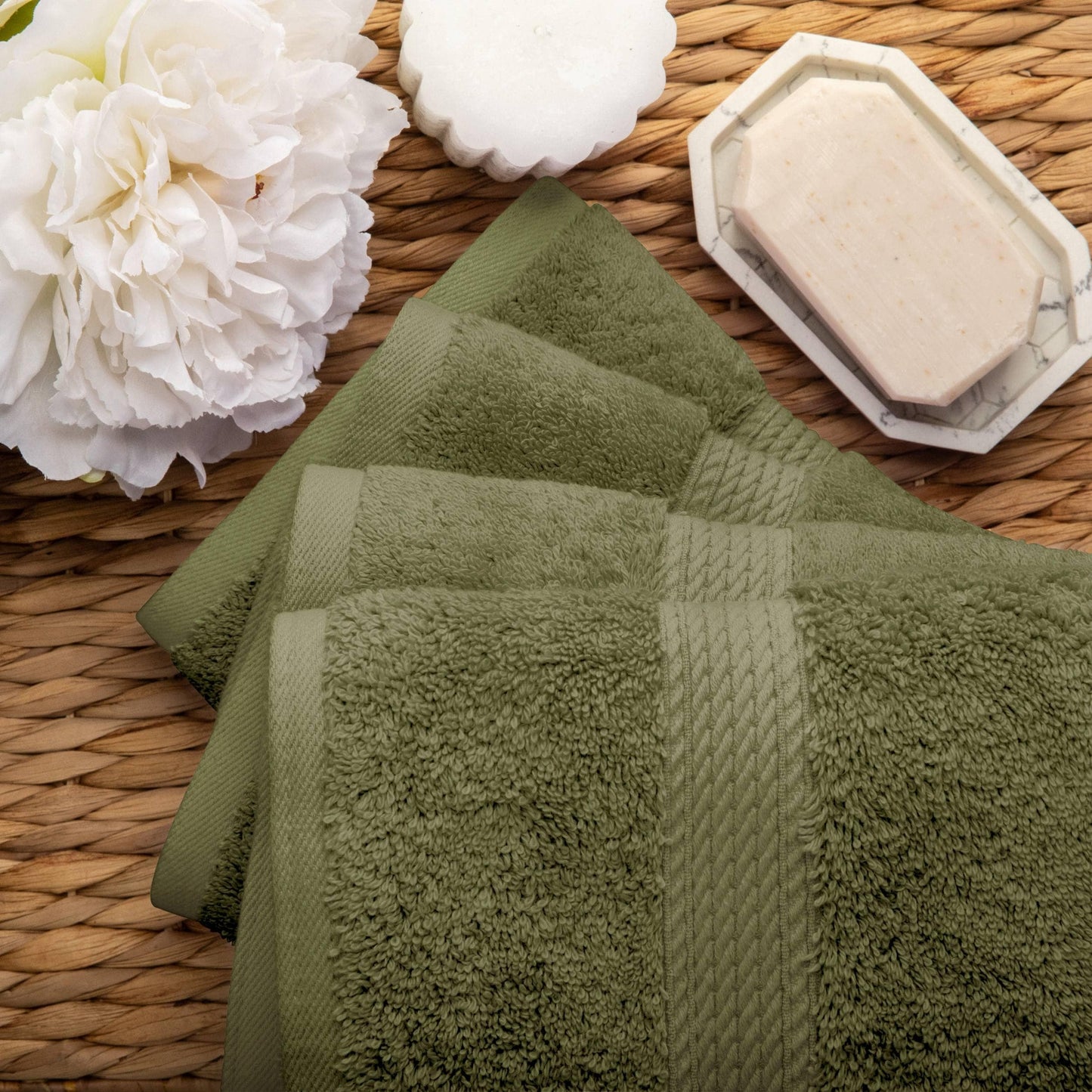 Set di 4 asciugamani in cotone egiziano di qualità superiore, di alta qualità e di grande spessore