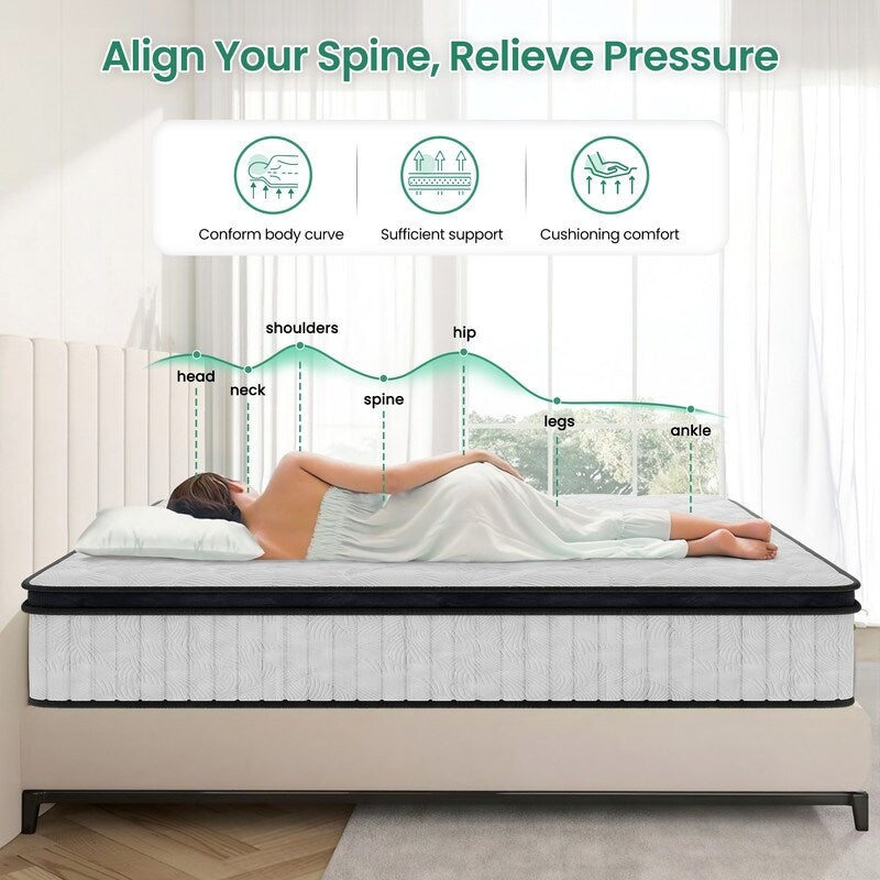 Materasso a molle insacchettate con memory foam – Certificato OEKO-TEX®, rivestimento traspirante