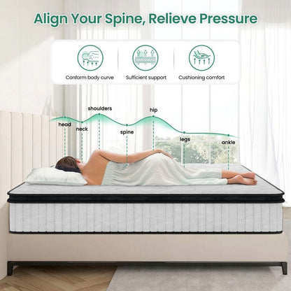 Materasso a molle insacchettate con memory foam – Certificato OEKO-TEX®, rivestimento traspirante