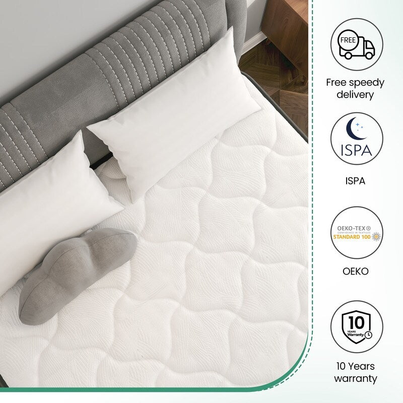 Materasso a molle insacchettate con memory foam – Certificato OEKO-TEX®, rivestimento traspirante