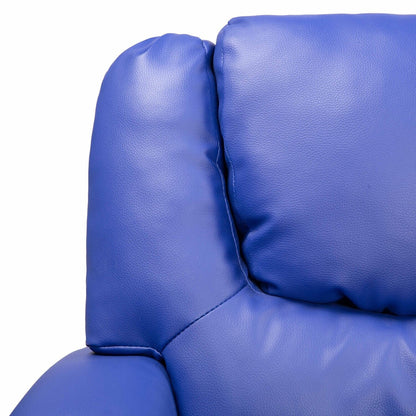 Poltrona reclinabile in PVC per bambini con funzione di reclinazione push-back, portabicchieri e comodo poggiapiedi