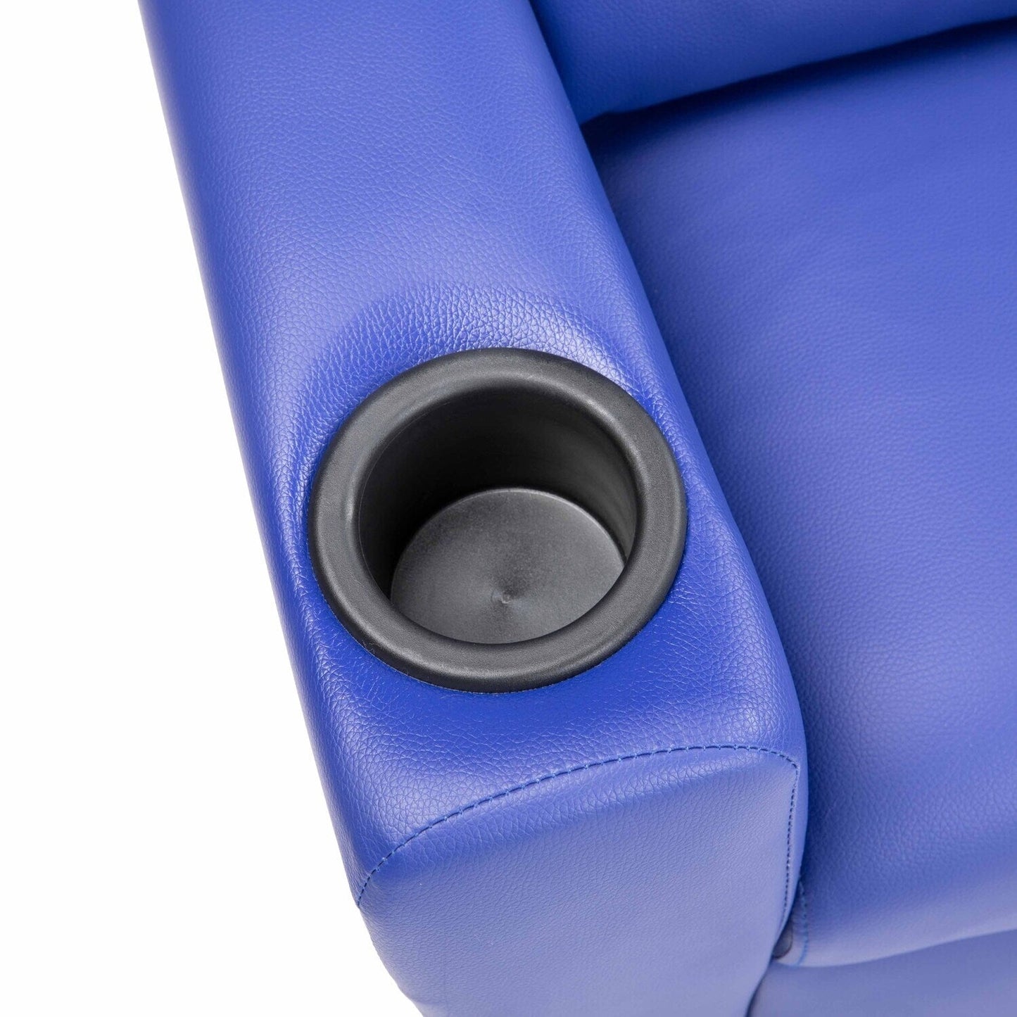 Poltrona reclinabile in PVC per bambini con funzione di reclinazione push-back, portabicchieri e comodo poggiapiedi