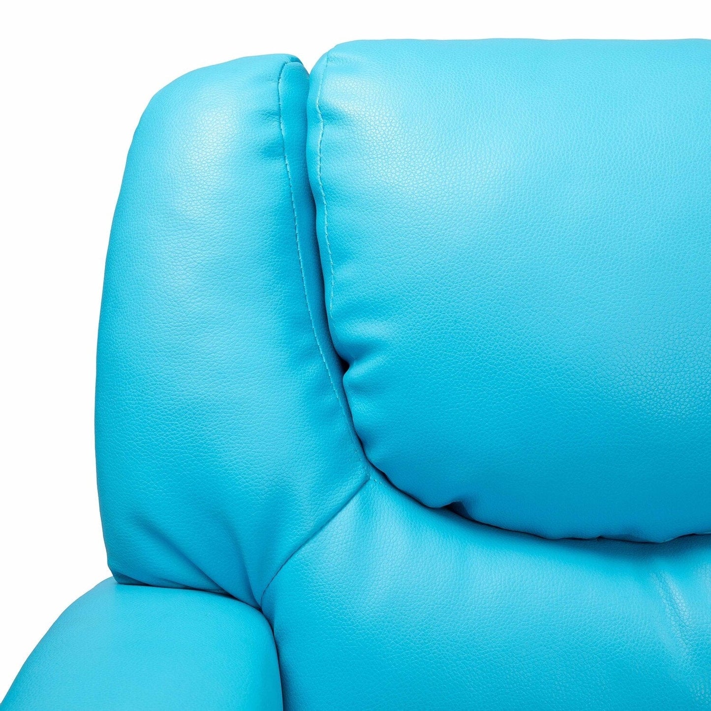 Poltrona reclinabile in PVC per bambini con funzione di reclinazione push-back, portabicchieri e comodo poggiapiedi