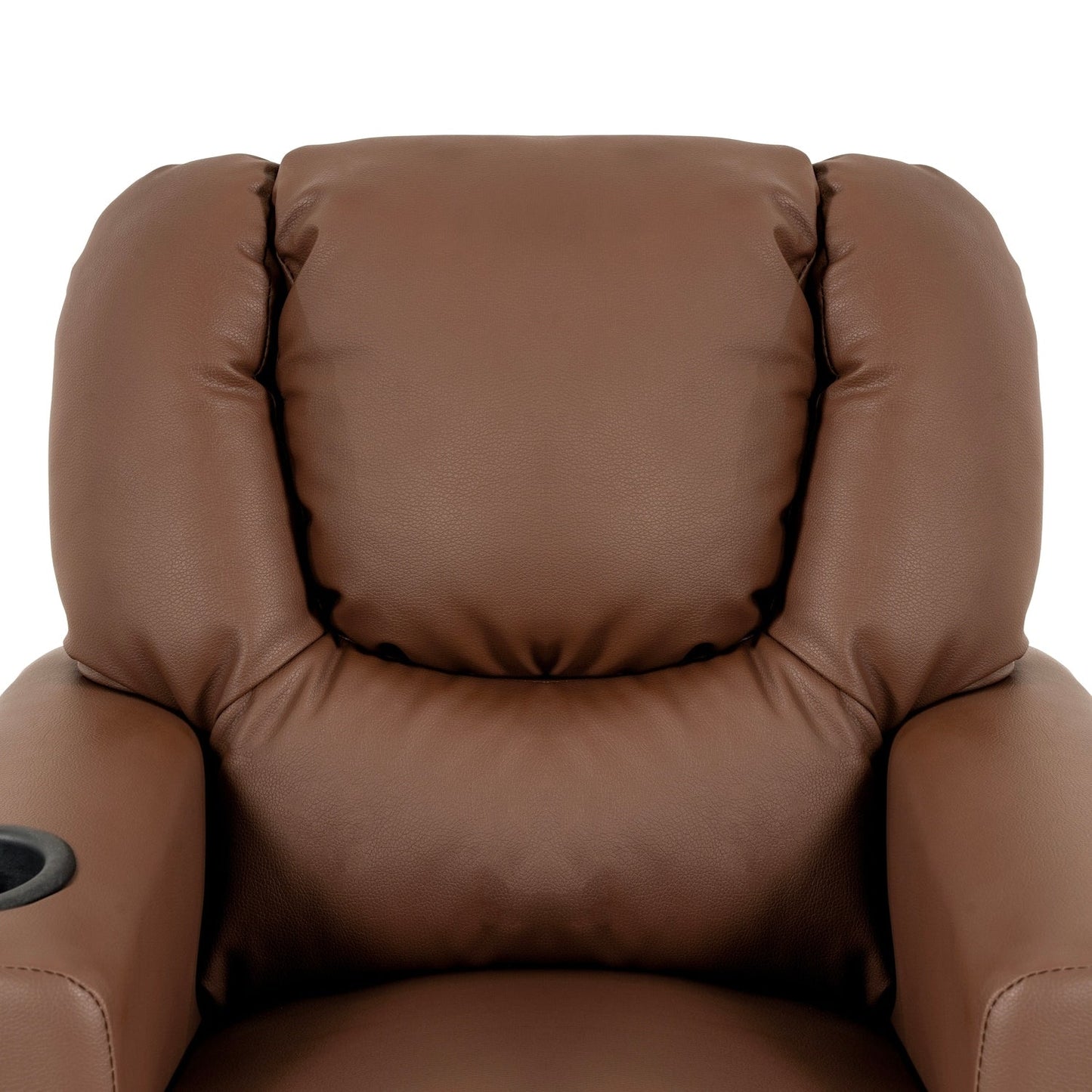 Poltrona reclinabile in PVC per bambini con funzione di reclinazione push-back, portabicchieri e comodo poggiapiedi