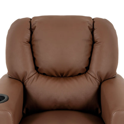 Poltrona reclinabile in PVC per bambini con funzione di reclinazione push-back, portabicchieri e comodo poggiapiedi