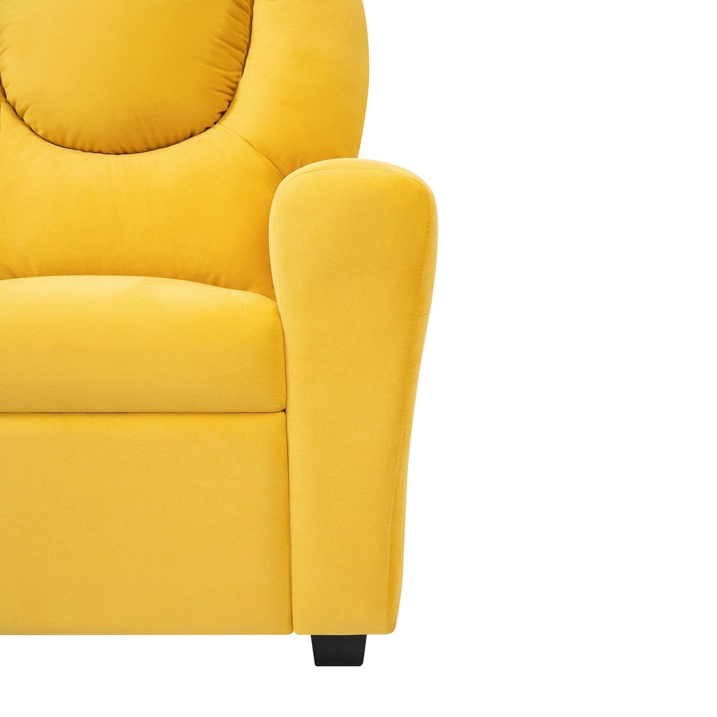 Poltrona reclinabile in PVC per bambini con funzione di reclinazione push-back, portabicchieri e comodo poggiapiedi