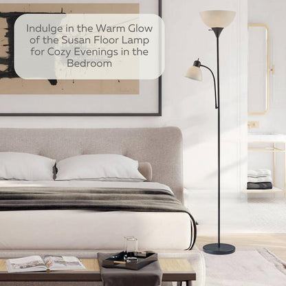 Lampada da terra bianca LIGHTACCENTS con paralume conico bianco opalino – Lampade da terra, lampade da terra a torcia per soggiorno, camera da letto...