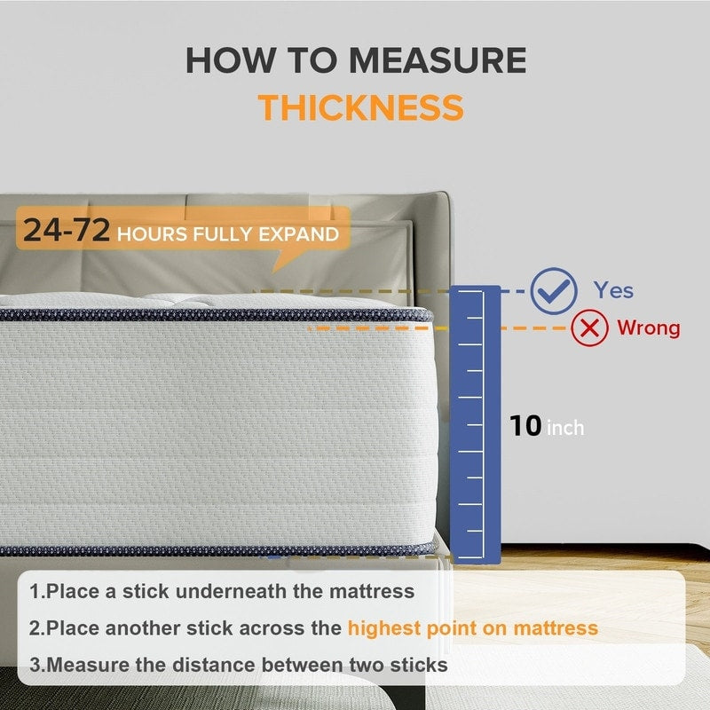 Materasso in memory foam ibrido SweDrea da 10 pollici, rinfrescante e morbido, in scatola con CertiPUR-US, SGS e OEKO-TEX