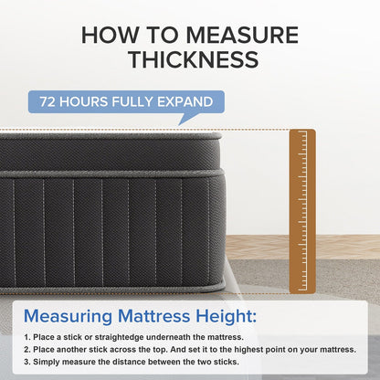 Materasso ibrido in memory foam con infusione di gel SweDrea da 10 pollici, rinfrescante e traspirante con CertiPUR-US, SGS e OEKO-TEX