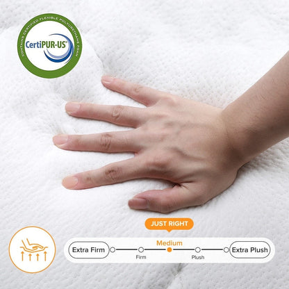 Materasso in memory foam ibrido SweDrea 12 - Sensazione media, carbone di bambù, certificato CertiPUR-US e OEKO-TEX