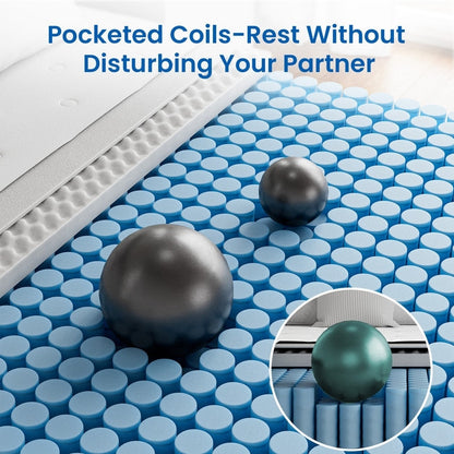 Materasso in memory foam ibrido SweDrea 12 - Sensazione media, carbone di bambù, certificato CertiPUR-US e OEKO-TEX