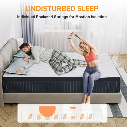 Materasso a molle SweDrea da 12 pollici, mediamente rigido, per il sollievo dal mal di schiena e il raffreddamento, con certificazione CertiPUR-US, SGS e OEKO-TEX.