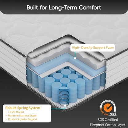 Materasso ibrido SweDrea 8/12 - Memory foam in gel, mediamente rigido, traspirante e certificato