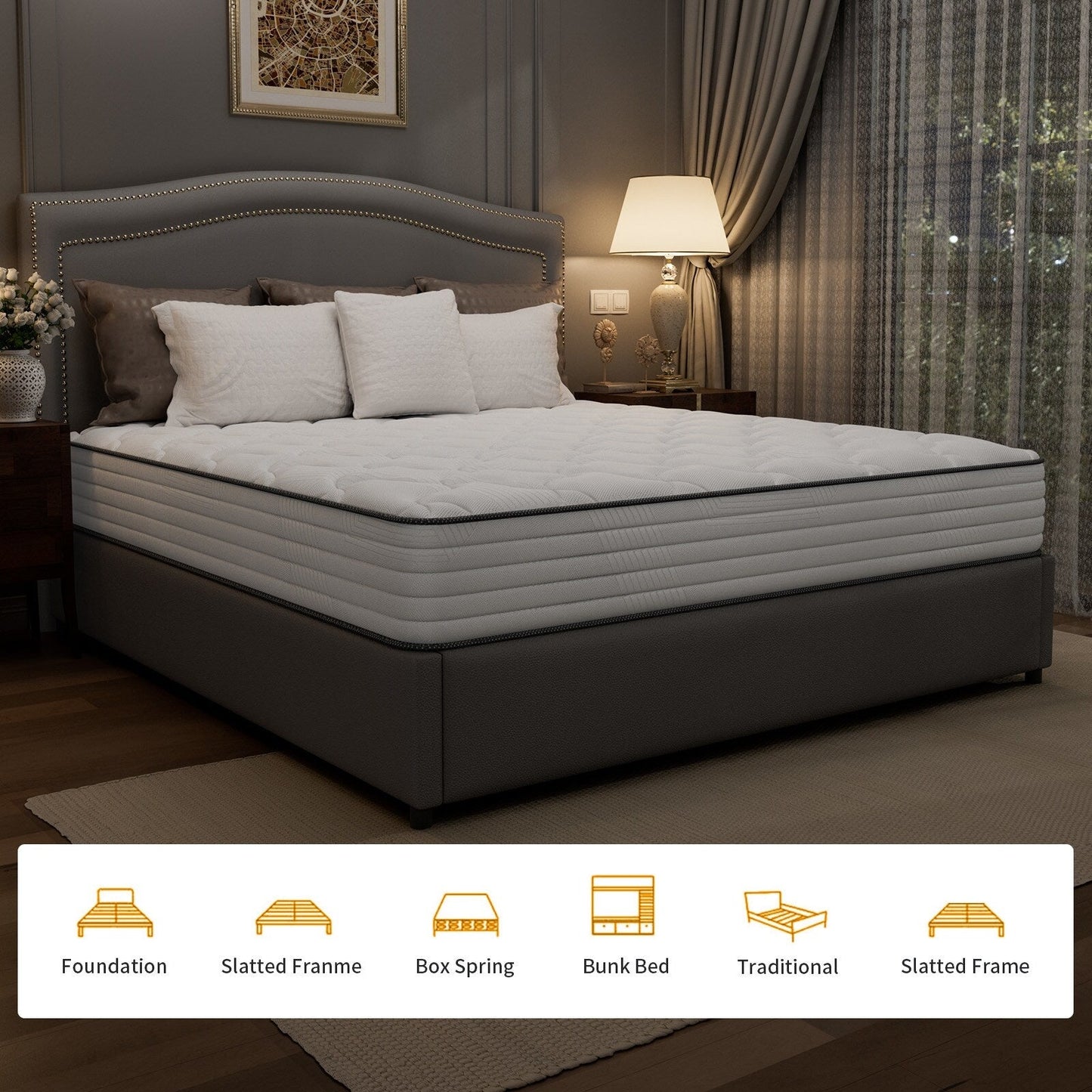 Materasso ibrido SweDrea 8/12 - Memory foam in gel, mediamente rigido, traspirante e certificato