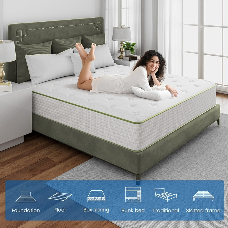 Materasso ibrido rinfrescante SweDrea Medium Pillow Top da 10 pollici con CertiPUR-US, SGS e OEKO-TEX