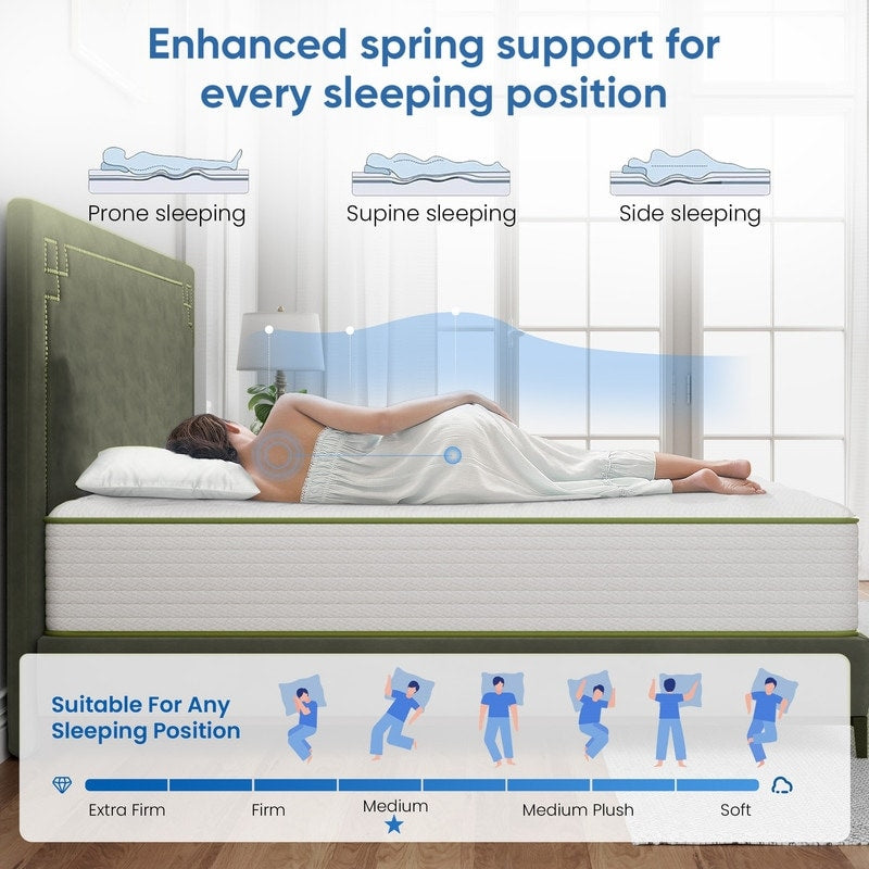 Materasso ibrido rinfrescante SweDrea Medium Pillow Top da 10 pollici con CertiPUR-US, SGS e OEKO-TEX