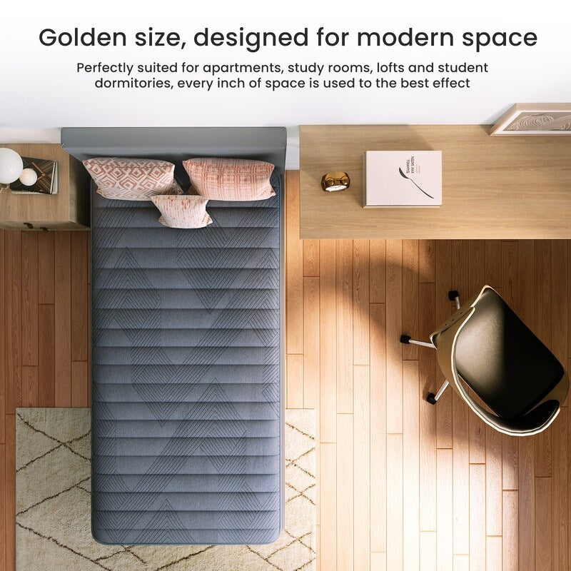 Materasso ibrido SweDrea Twin Size da 8 pollici - Sottile, traspirante e di supporto per alleviare la pressione in dormitori e appartamenti