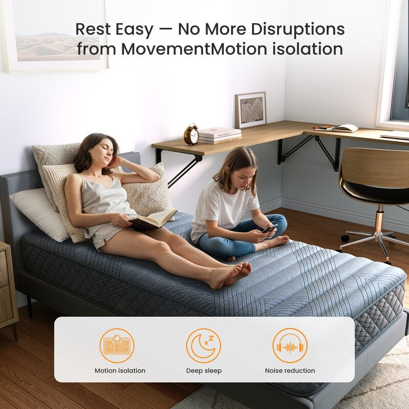 Materasso ibrido SweDrea Twin Size da 8 pollici - Sottile, traspirante e di supporto per alleviare la pressione in dormitori e appartamenti