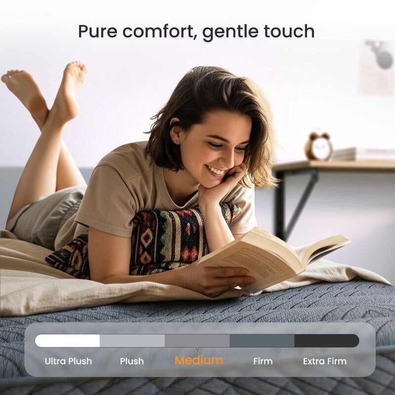 Materasso ibrido SweDrea Twin Size da 8 pollici - Sottile, traspirante e di supporto per alleviare la pressione in dormitori e appartamenti