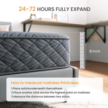 Materasso ibrido SweDrea Twin Size da 8 pollici - Sottile, traspirante e di supporto per alleviare la pressione in dormitori e appartamenti