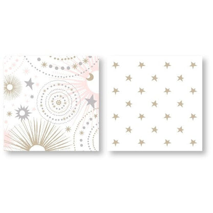 Set di 5 trapunte per bambine della collezione Celestial Star and Moon di Sweet Jojo Designs, rosa cipria, oro e grigio