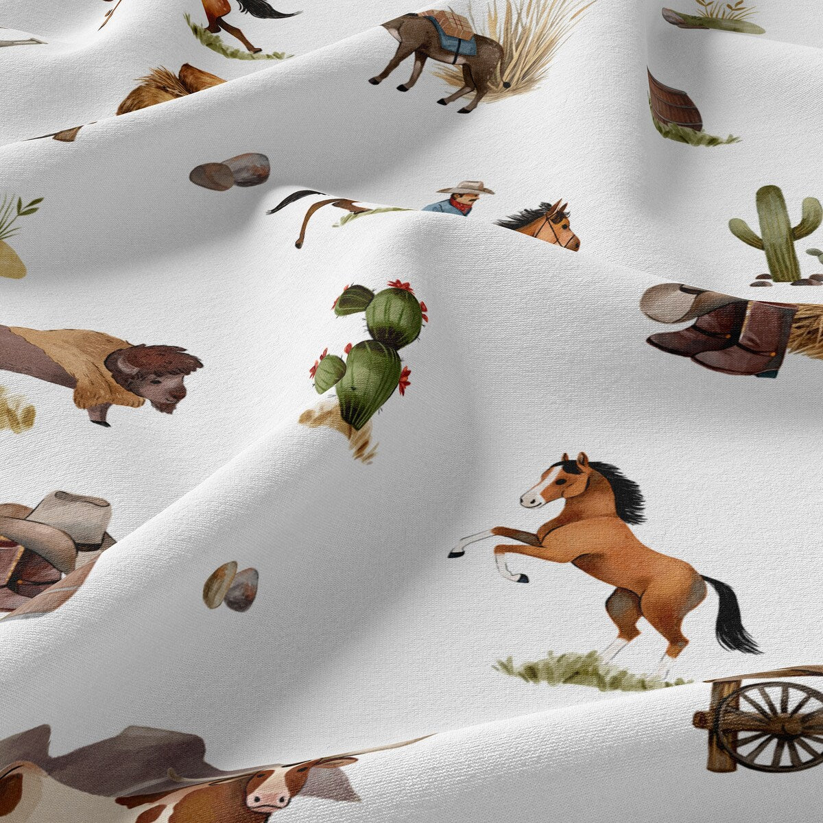 Sweet Jojo Designs Western Cowboy Boy Set di lenzuola per letto matrimoniale da 4 pezzi con motivo Wild West Southern Charm Country South Horse Steer Cow Farm Animal
